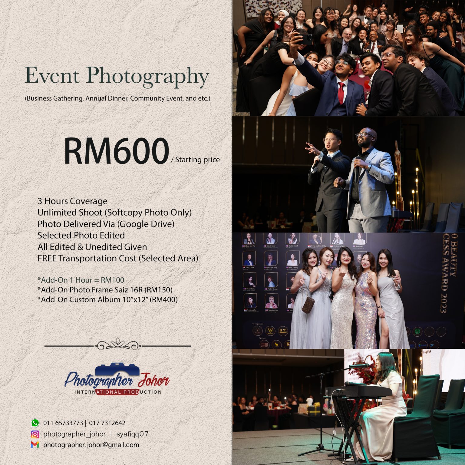 Event Package – Photographer Johor
